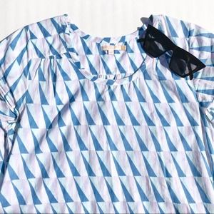 Pink Chicken Pink & Blue Geometric Shift Dress Swim Cover Up Women’s Small $178